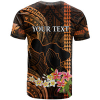 Personalised Hawaii T Shirt Pray For Maui Hawaiian Plumeria Be Strong Gold Verison - Wonder Print Shop