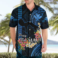 Hawaii Hawaiian Shirt Pray For Maui Hawaiian Plumeria Be Strong Blue Verison - Wonder Print Shop