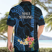 Hawaii Hawaiian Shirt Pray For Maui Hawaiian Plumeria Be Strong Blue Verison - Wonder Print Shop