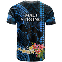 Hawaii T Shirt Pray For Maui Hawaiian Plumeria Be Strong Blue Verison - Wonder Print Shop