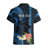 Personalised Hawaii Hawaiian Shirt Pray For Maui Hawaiian Plumeria Be Strong Blue Verison - Wonder Print Shop