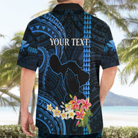 Personalised Hawaii Hawaiian Shirt Pray For Maui Hawaiian Plumeria Be Strong Blue Verison - Wonder Print Shop