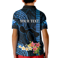 Personalised Hawaii Kid Polo Shirt Pray For Maui Hawaiian Plumeria Be Strong Blue Verison - Wonder Print Shop