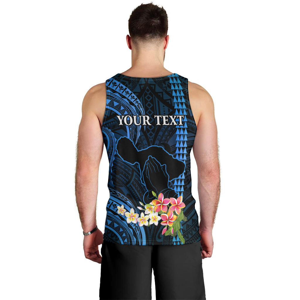 personalised-hawaii-men-tank-top-pray-for-maui-hawaiian-plumeria-be-strong-blue-verison
