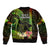 Hawaii Bomber Jacket Pray For Maui Hawaiian Plumeria Be Strong Reggae Verison - Wonder Print Shop