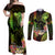 Hawaii Couples Matching Off Shoulder Maxi Dress and Long Sleeve Button Shirts Pray For Maui Hawaiian Plumeria Be Strong Reggae Verison - Wonder Print Shop