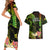 Hawaii Couples Matching Short Sleeve Bodycon Dress and Hawaiian Shirt Pray For Maui Hawaiian Plumeria Be Strong Reggae Verison - Wonder Print Shop
