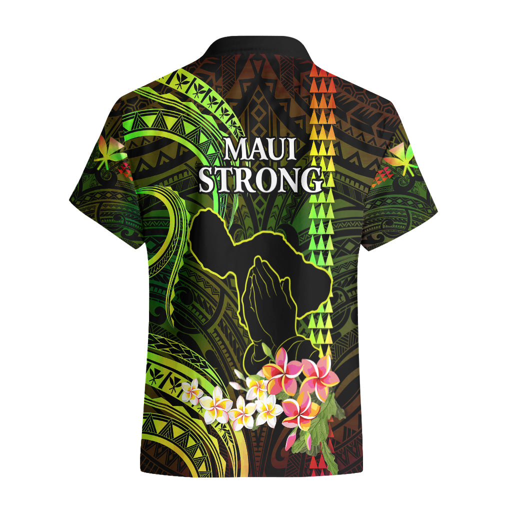 Hawaii Hawaiian Shirt Pray For Maui Hawaiian Plumeria Be Strong Reggae Verison - Wonder Print Shop