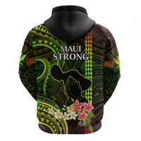 Hawaii Hoodie Pray For Maui Hawaiian Plumeria Be Strong Reggae Verison - Wonder Print Shop