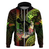 Hawaii Hoodie Pray For Maui Hawaiian Plumeria Be Strong Reggae Verison - Wonder Print Shop
