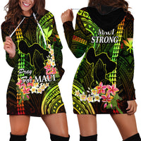 Hawaii Hoodie Dress Pray For Maui Hawaiian Plumeria Be Strong Reggae Verison - Wonder Print Shop