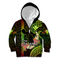 Hawaii Kid Hoodie Pray For Maui Hawaiian Plumeria Be Strong Reggae Verison - Wonder Print Shop