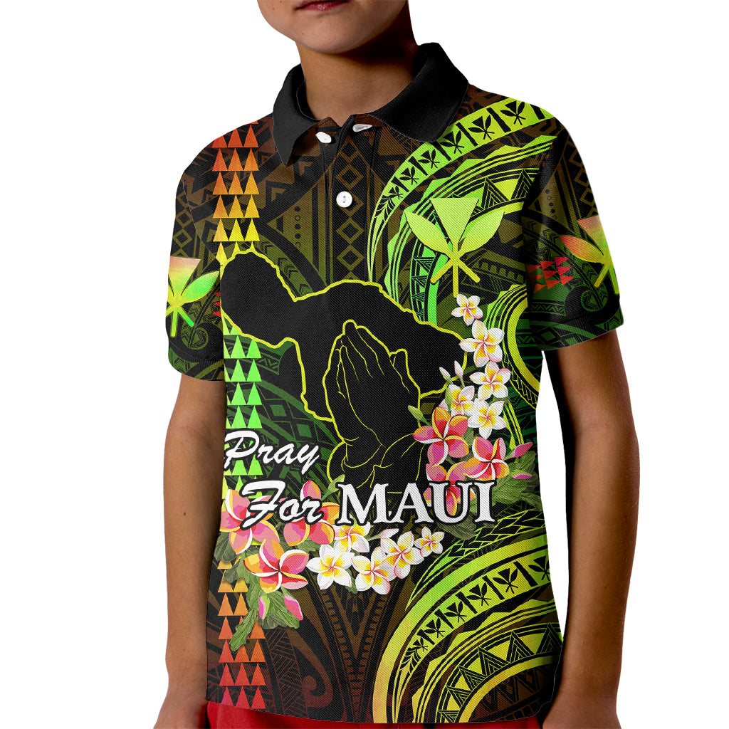 Hawaii Kid Polo Shirt Pray For Maui Hawaiian Plumeria Be Strong Reggae Verison - Wonder Print Shop