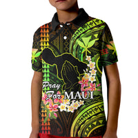 Hawaii Kid Polo Shirt Pray For Maui Hawaiian Plumeria Be Strong Reggae Verison - Wonder Print Shop