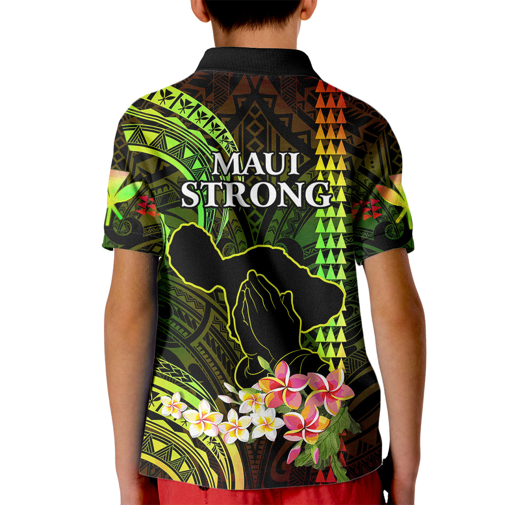 Hawaii Kid Polo Shirt Pray For Maui Hawaiian Plumeria Be Strong Reggae Verison - Wonder Print Shop