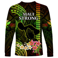 Hawaii Long Sleeve Shirt Pray For Maui Hawaiian Plumeria Be Strong Reggae Verison - Wonder Print Shop