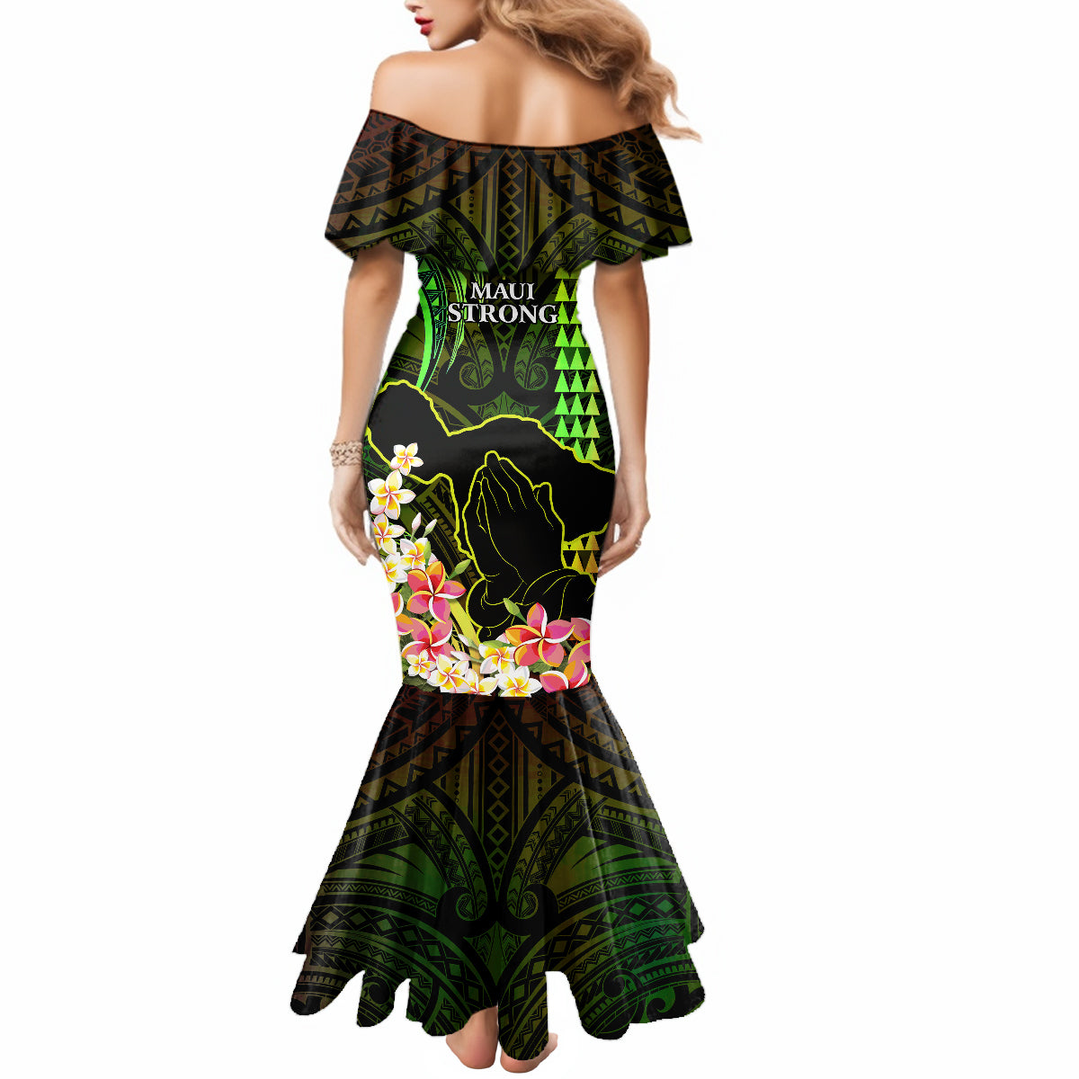 Hawaii Mermaid Dress Pray For Maui Hawaiian Plumeria Be Strong Reggae Verison - Wonder Print Shop
