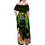 Hawaii Off Shoulder Maxi Dress Pray For Maui Hawaiian Plumeria Be Strong Reggae Verison - Wonder Print Shop
