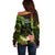 Hawaii Off Shoulder Sweater Pray For Maui Hawaiian Plumeria Be Strong Reggae Verison - Wonder Print Shop