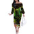 Hawaii Off The Shoulder Long Sleeve Dress Pray For Maui Hawaiian Plumeria Be Strong Reggae Verison - Wonder Print Shop