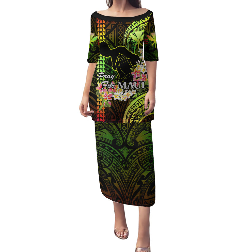 Hawaii Puletasi Pray For Maui Hawaiian Plumeria Be Strong Reggae Verison - Wonder Print Shop