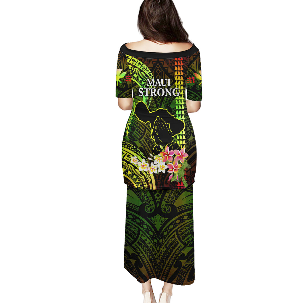 Hawaii Puletasi Pray For Maui Hawaiian Plumeria Be Strong Reggae Verison - Wonder Print Shop