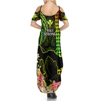 Hawaii Summer Maxi Dress Pray For Maui Hawaiian Plumeria Be Strong Reggae Verison - Wonder Print Shop