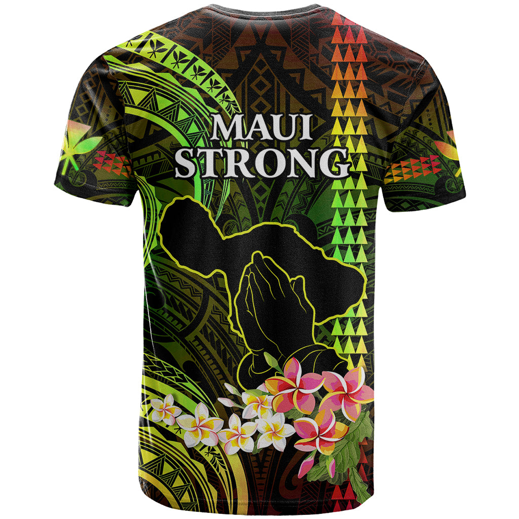 Hawaii T Shirt Pray For Maui Hawaiian Plumeria Be Strong Reggae Verison - Wonder Print Shop