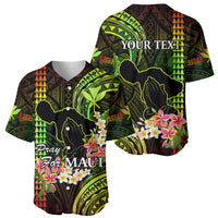 Personalised Hawaii Baseball Jersey Pray For Maui Hawaiian Plumeria Be Strong Reggae Verison - Wonder Print Shop