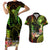 Personalised Hawaii Couples Matching Short Sleeve Bodycon Dress and Hawaiian Shirt Pray For Maui Hawaiian Plumeria Be Strong Reggae Verison - Wonder Print Shop