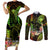Personalised Hawaii Couples Matching Short Sleeve Bodycon Dress and Long Sleeve Button Shirts Pray For Maui Hawaiian Plumeria Be Strong Reggae Verison - Wonder Print Shop