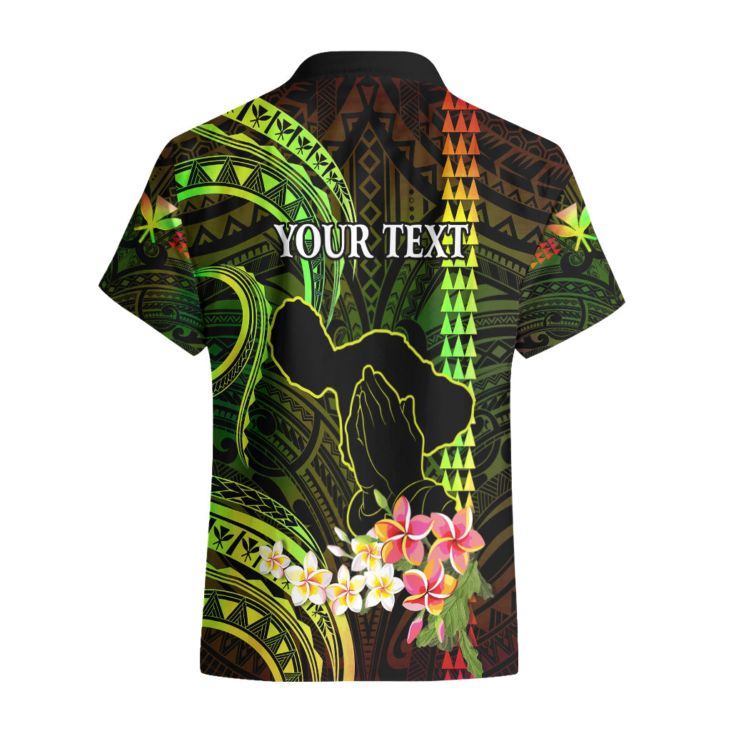 Personalised Hawaii Hawaiian Shirt Pray For Maui Hawaiian Plumeria Be Strong Reggae Verison - Wonder Print Shop