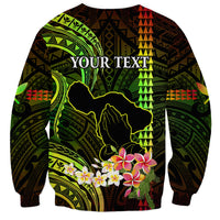 Personalised Hawaii Sweatshirt Pray For Maui Hawaiian Plumeria Be Strong Reggae Verison - Wonder Print Shop