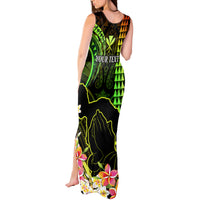Personalised Hawaii Tank Maxi Dress Pray For Maui Hawaiian Plumeria Be Strong Reggae Verison - Wonder Print Shop
