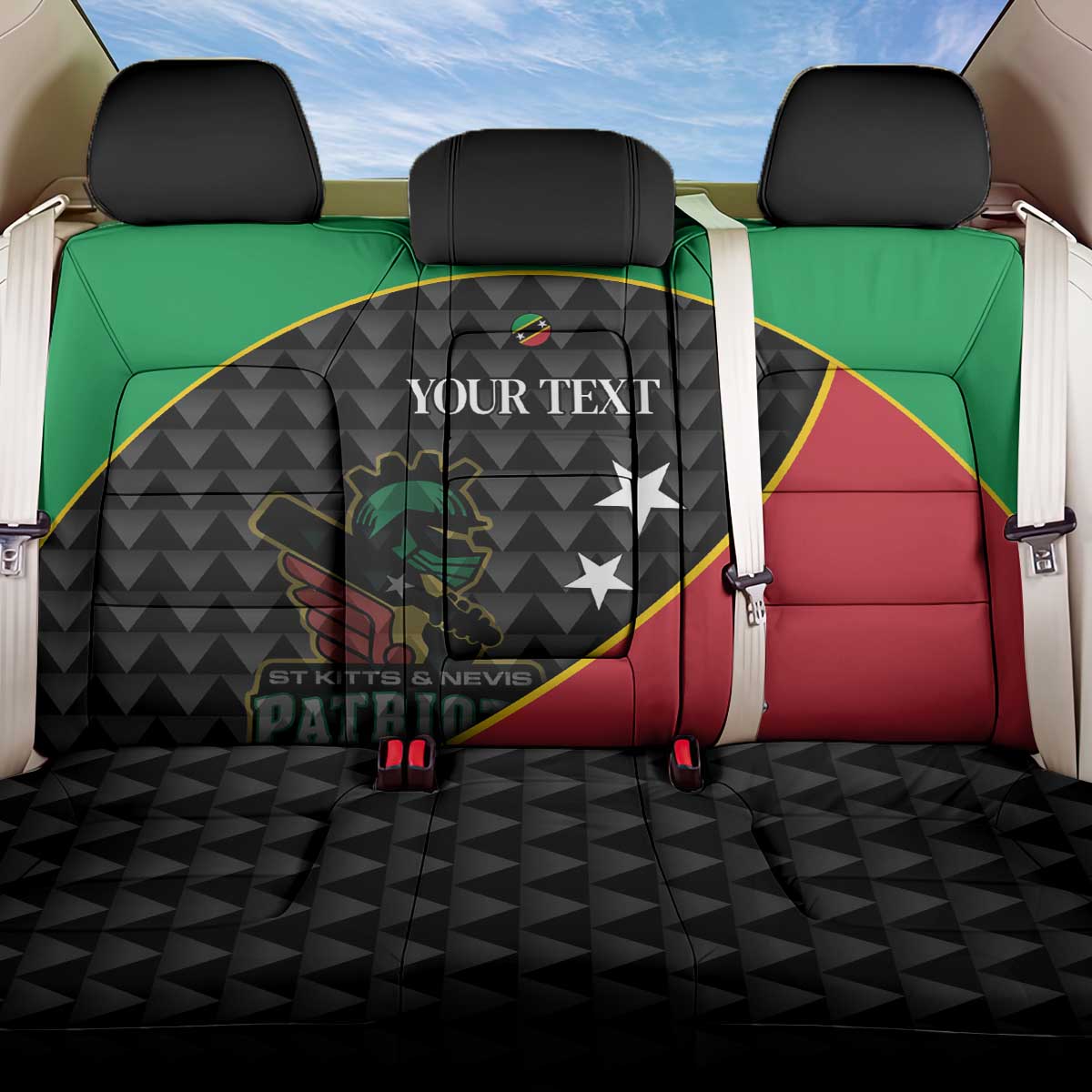 St Kitts and Nevis Cricket Custom Back Car Seat Cover 10th Anniversary Go Champions Patriots - Wonder Print Shop