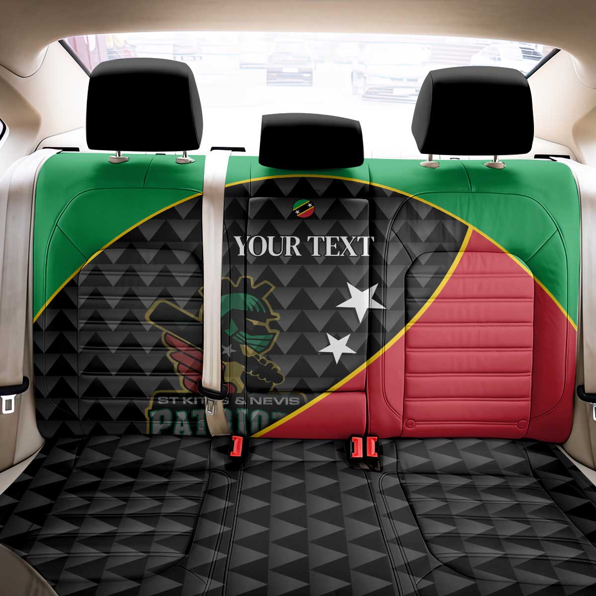 St Kitts and Nevis Cricket Custom Back Car Seat Cover 10th Anniversary Go Champions Patriots - Wonder Print Shop