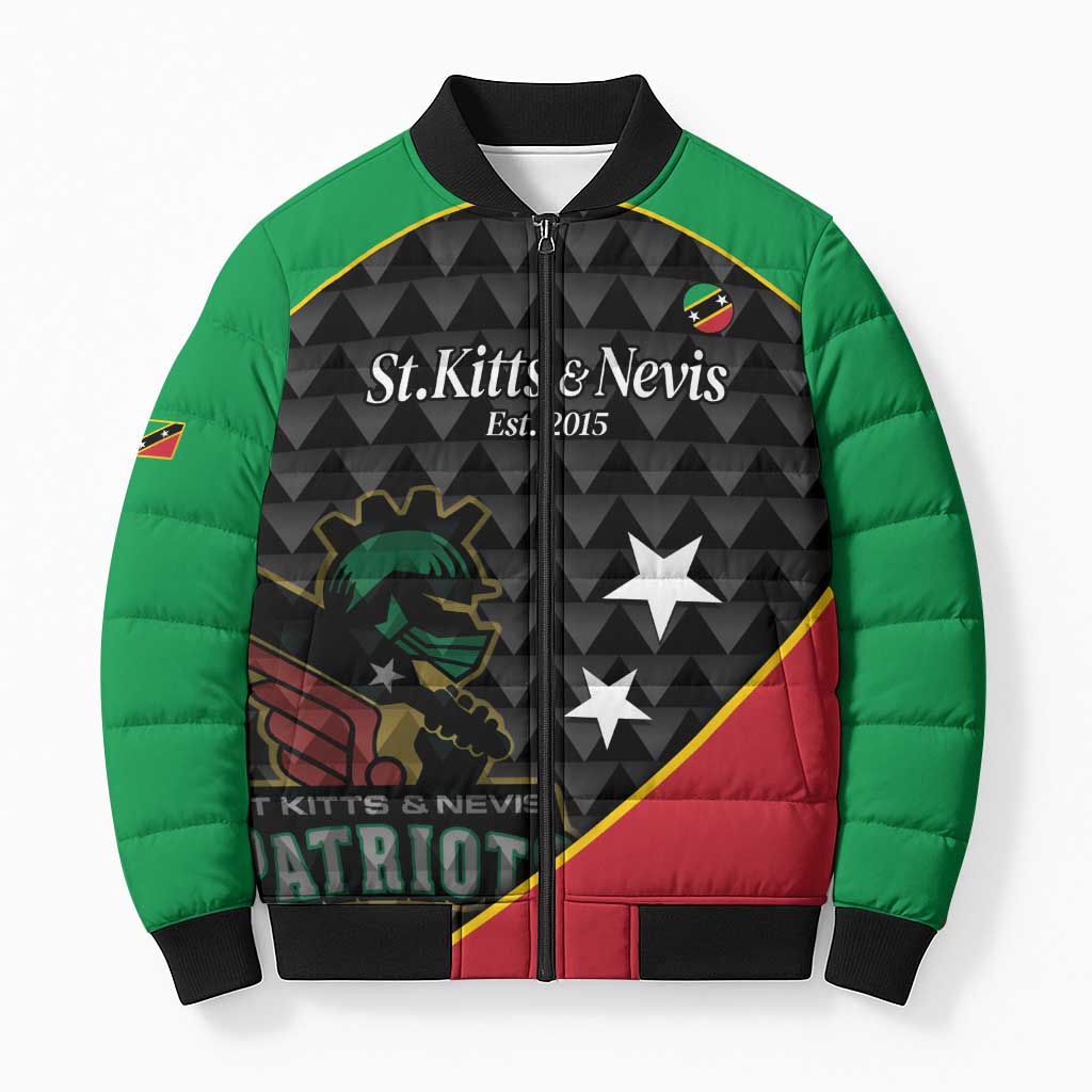 St Kitts and Nevis Cricket Custom Bomber Puffer Jacket 10th Anniversary Go Champions Patriots - Wonder Print Shop