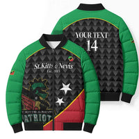 St Kitts and Nevis Cricket Custom Bomber Puffer Jacket 10th Anniversary Go Champions Patriots - Wonder Print Shop