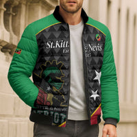 St Kitts and Nevis Cricket Custom Bomber Puffer Jacket 10th Anniversary Go Champions Patriots - Wonder Print Shop