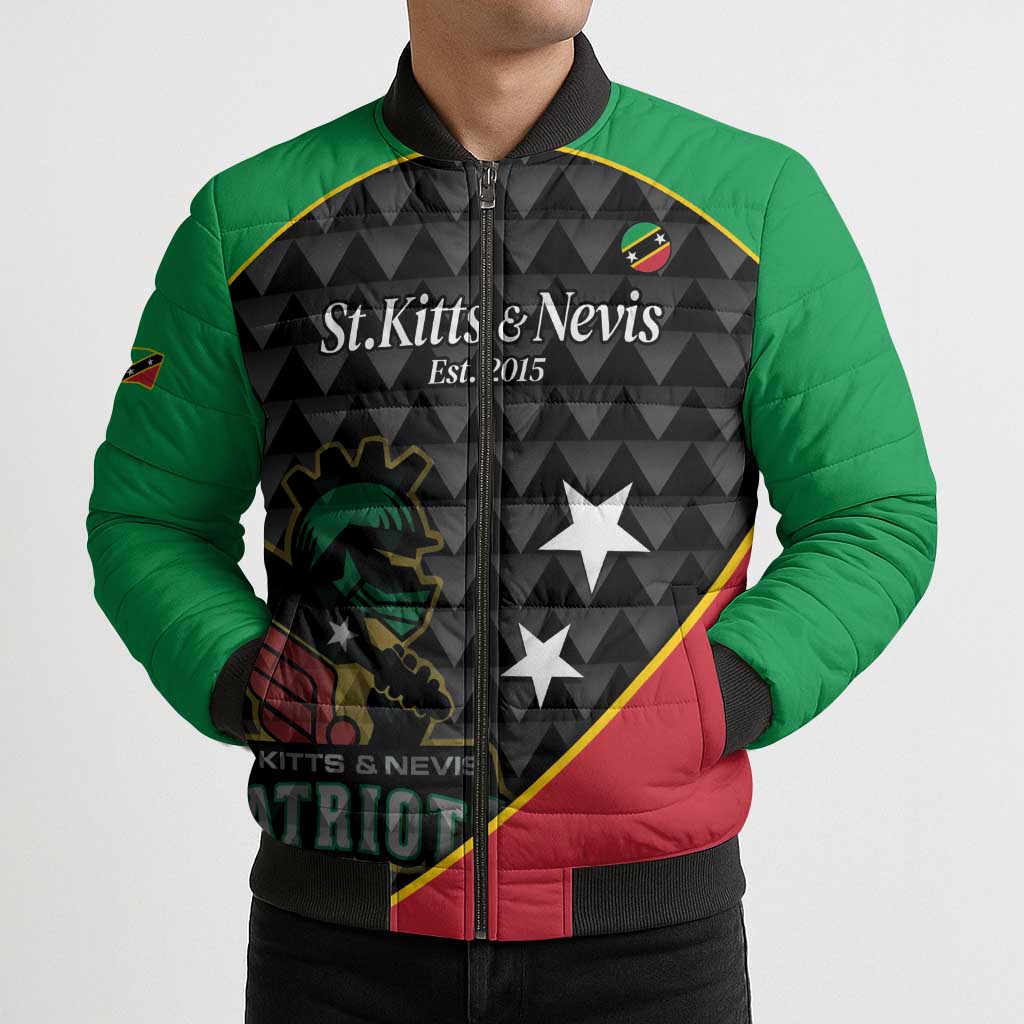 St Kitts and Nevis Cricket Custom Bomber Puffer Jacket 10th Anniversary Go Champions Patriots - Wonder Print Shop