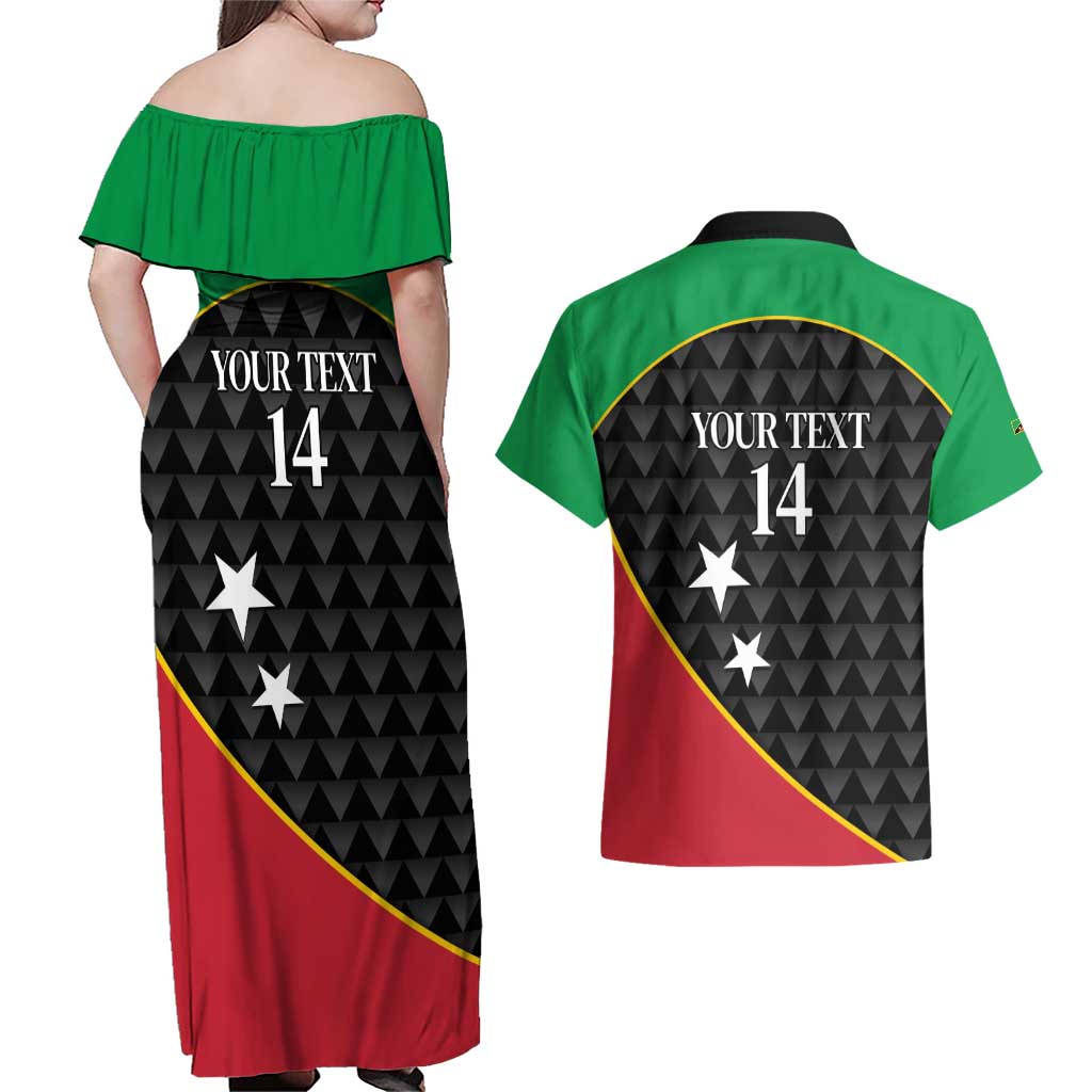 St Kitts and Nevis Cricket Custom Couples Matching Off Shoulder Maxi Dress and Hawaiian Shirt 10th Anniversary Go Champions Patriots - Wonder Print Shop
