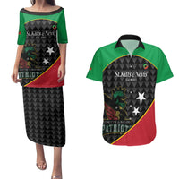 St Kitts and Nevis Cricket Custom Couples Matching Puletasi and Hawaiian Shirt 10th Anniversary Go Champions Patriots - Wonder Print Shop