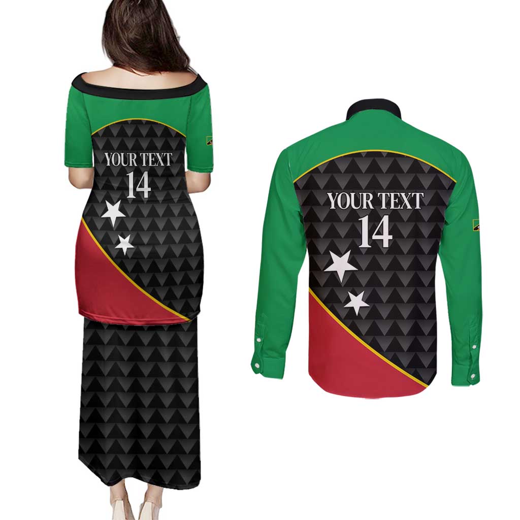 St Kitts and Nevis Cricket Custom Couples Matching Puletasi and Long Sleeve Button Shirt 10th Anniversary Go Champions Patriots - Wonder Print Shop