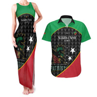St Kitts and Nevis Cricket Custom Couples Matching Tank Maxi Dress and Hawaiian Shirt 10th Anniversary Go Champions Patriots - Wonder Print Shop