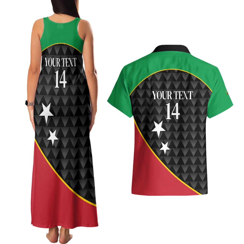 St Kitts and Nevis Cricket Custom Couples Matching Tank Maxi Dress and Hawaiian Shirt 10th Anniversary Go Champions Patriots - Wonder Print Shop