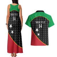 St Kitts and Nevis Cricket Custom Couples Matching Tank Maxi Dress and Hawaiian Shirt 10th Anniversary Go Champions Patriots - Wonder Print Shop