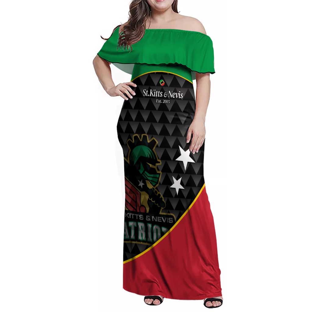 St Kitts and Nevis Cricket Custom Family Matching Off Shoulder Maxi Dress and Hawaiian Shirt 10th Anniversary Go Champions Patriots - Wonder Print Shop