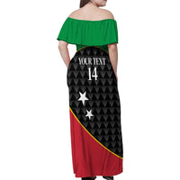 St Kitts and Nevis Cricket Custom Family Matching Off Shoulder Maxi Dress and Hawaiian Shirt 10th Anniversary Go Champions Patriots - Wonder Print Shop