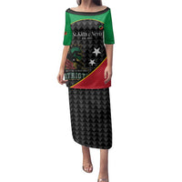 St Kitts and Nevis Cricket Custom Family Matching Puletasi and Hawaiian Shirt 10th Anniversary Go Champions Patriots - Wonder Print Shop