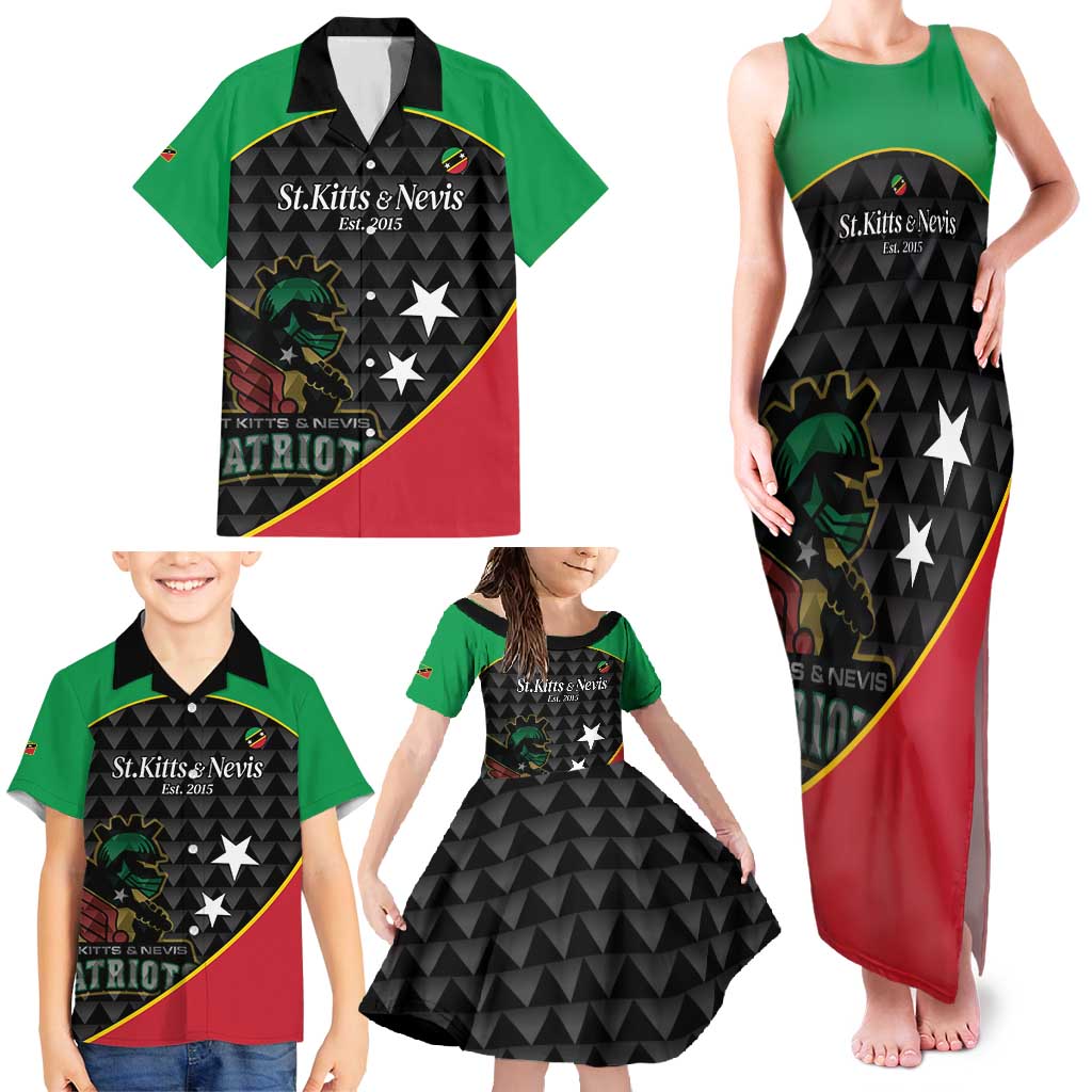 St Kitts and Nevis Cricket Custom Family Matching Tank Maxi Dress and Hawaiian Shirt 10th Anniversary Go Champions Patriots - Wonder Print Shop